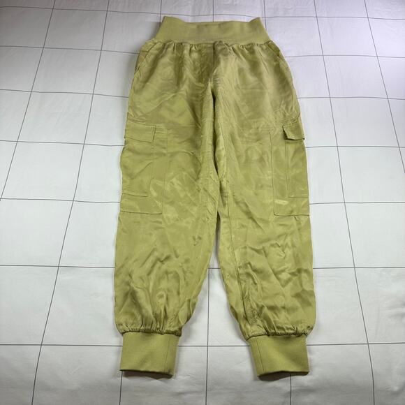 Cinq a Sept Pants Womens Small Green Giles Cupro Jogger Cargo Crop Pull On Tea - Picture 2 of 14